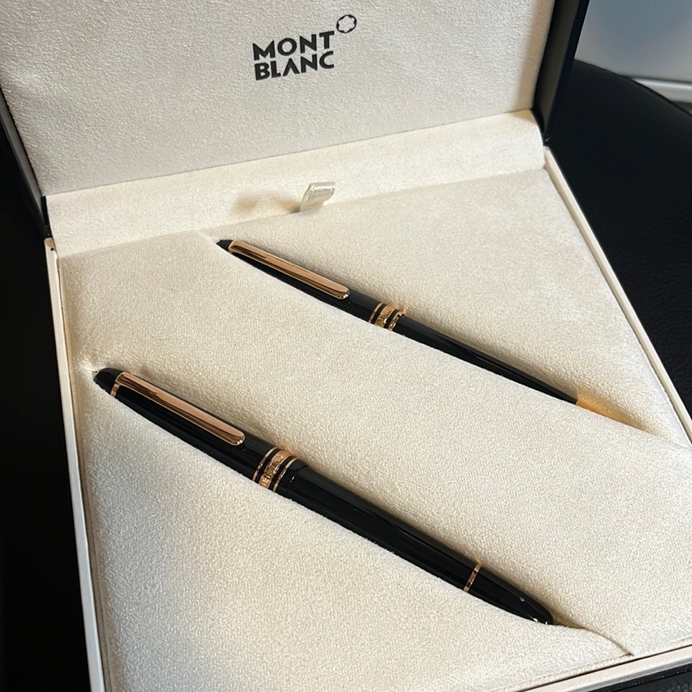 Mont Blanc Meisterstruck twin fountain and ballpoint pens